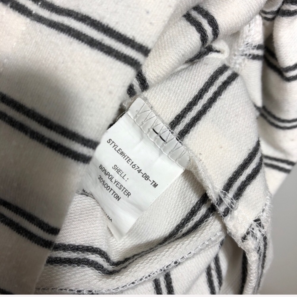 Mello Day Beach Hoodie Off White Black Stripes S - Picture 5 of 5